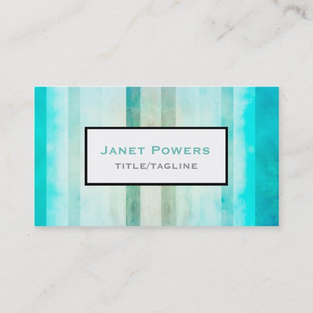 custom watercolor stripes business cards (Front)