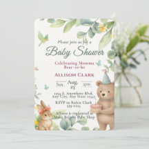Custom Watercolor Woodland Animal Baby Shower