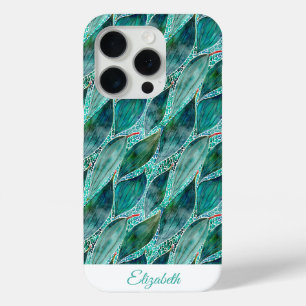 Custom Watercolour Eucalyptus Blue River Leaves iPhone 15 Pro Case