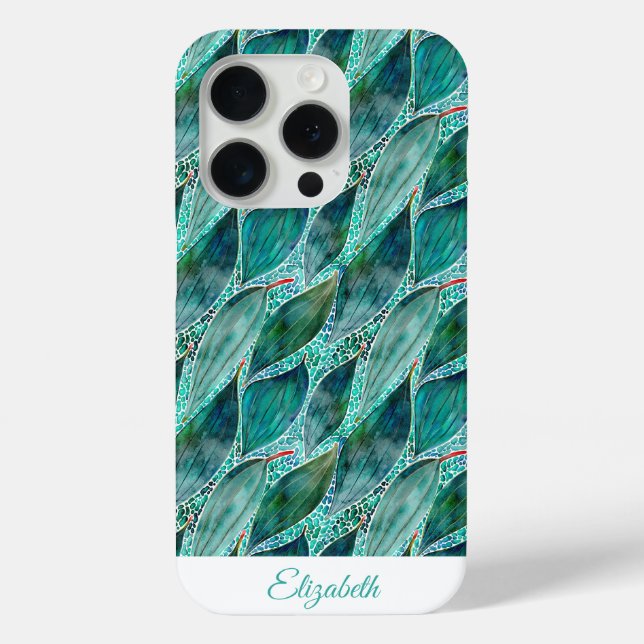 Custom Watercolour Eucalyptus Blue River Leaves Case-Mate iPhone Case (Back)