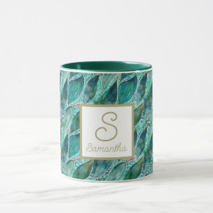 Custom Watercolour Eucalyptus Blue River Leaves Mu Mug