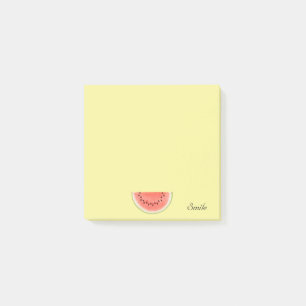 Custom Watermelon Fruit on Yellow Post-it Notes
