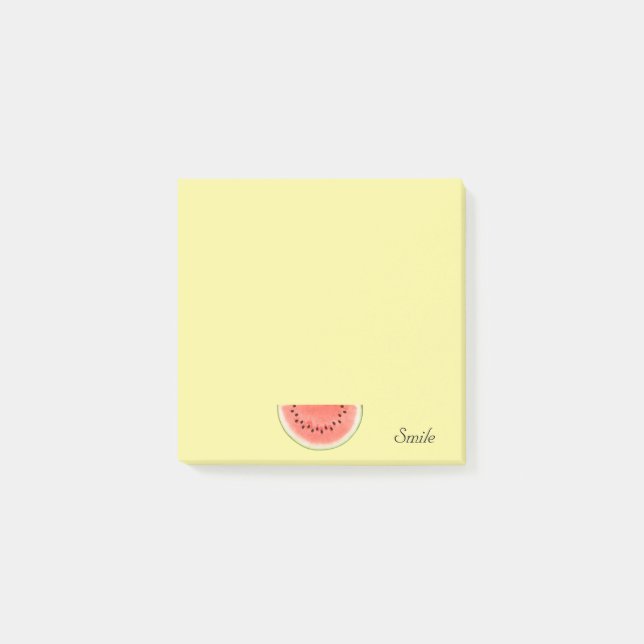 Custom Watermelon Fruit on Yellow Post-it Notes (Front)