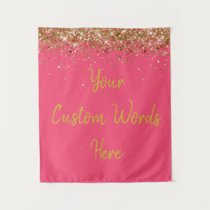 Custom Watermelon Gold Birthday Party Photo Booth Tapestry