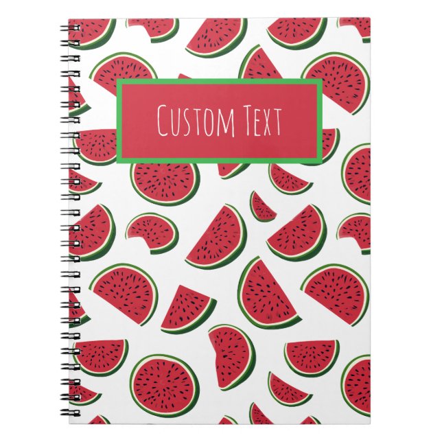Custom Watermelon Slice Summer Pattern Notebook (Front)