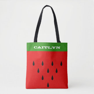 Custom Watermelon Tote Bag with Your Name