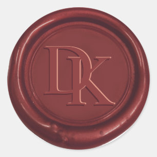 Custom Wax Seal Wine Red Monogram Wedding