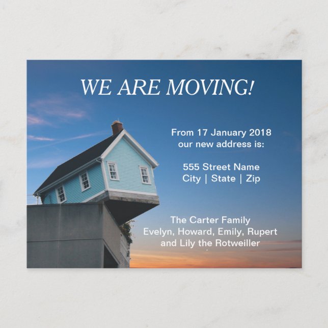 Custom "We are Moving" |  New House Announcement Postcard (Front)