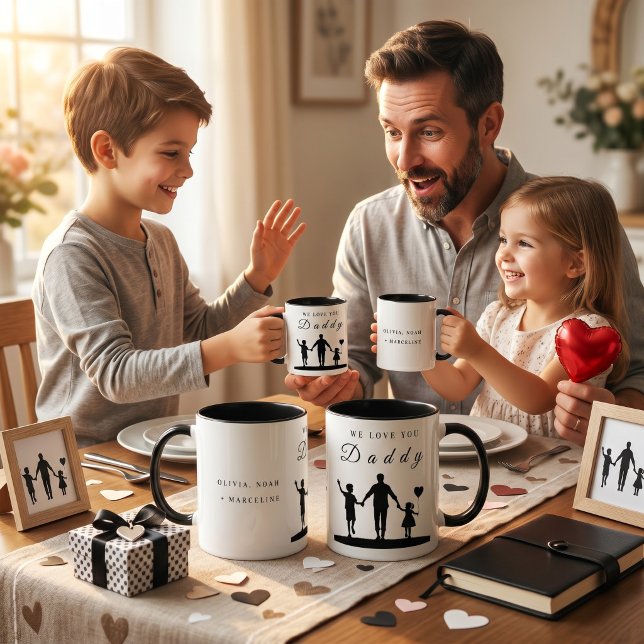 Custom “We Love You Daddy” Silhouette Art Mug (Creator Uploaded)