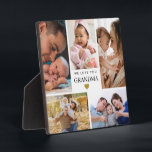 Custom We Love You Grandma 5 Photo Collage White Plaque<br><div class="desc">The "We Love You Grandma" 5 Photo white plaque is a beautiful and thoughtful gift for your grandmother's birthday or Mother's Day. This personalized grandma gift features a simple modern 5 photo template, allowing you to create your own photo collage with pictures from the grandkids. It's a perfect family photo...</div>