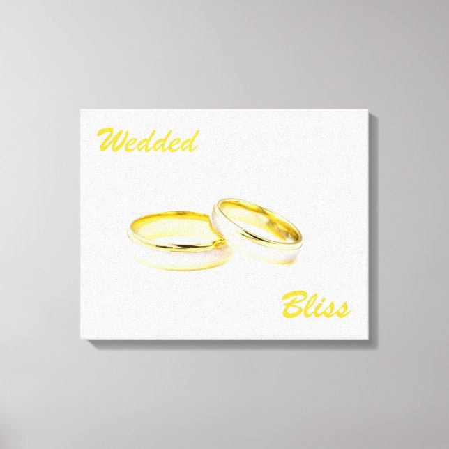 Custom Wedded Bliss Rings Wrapped Canvas (Front)