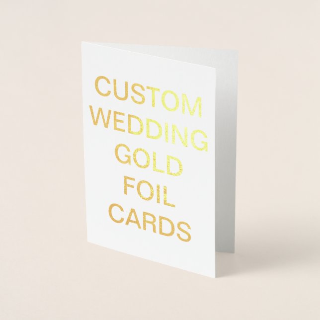 Custom Wedding 7x5 Personalised Gold Foil Cards (Front)