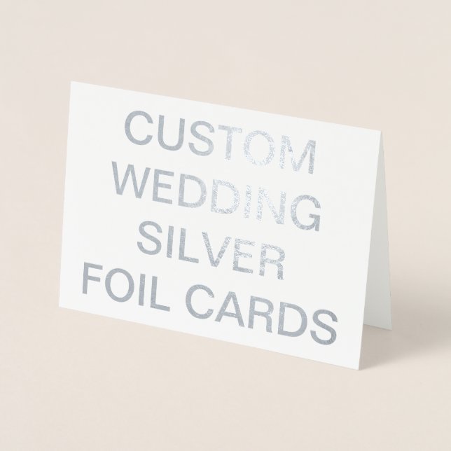 Custom Wedding 7x5 Personalised Silver Foil Cards (Front)