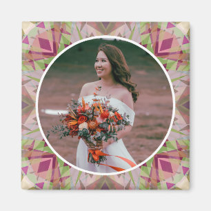 Custom Wedding Anniversary Autumn Fall Pink Photo Magnet