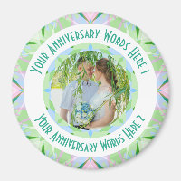 Custom Wedding Anniversary Green Photo Greeting