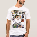 Custom Wedding Anniversary Heart 13 Photo Collage T-Shirt<br><div class="desc">Personalise Heart Photo Collage,  Anniversary Collage Gift for Boyfriend,  Anniversary Collage for Girlfriend,  Personalised Love Collage Gift</div>