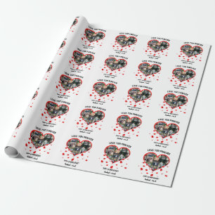 Custom Wedding Anniversary Heart Photo Collage Wrapping Paper