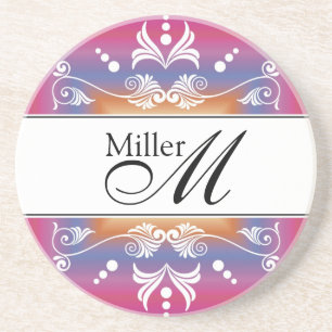 Custom Wedding Anniversary Monogram Coaster
