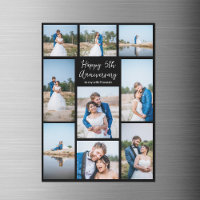 Custom Wedding Anniversary Photo Magnet Card