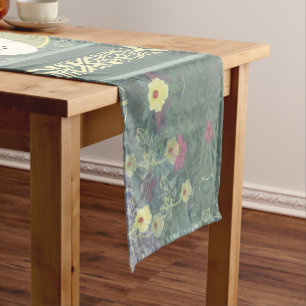 Custom Wedding Anniversary Wildflowers Short Table Runner