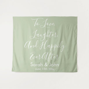 Custom Wedding Backdrop Chic Sage Reception Banner Tapestry
