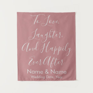 Custom Wedding Backdrop for Reception Dusty Rose Tapestry