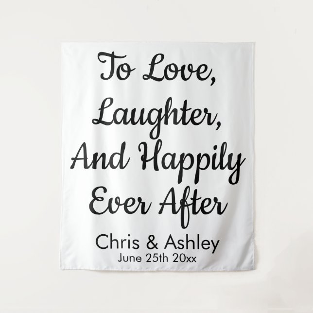 Custom Wedding Backdrop, Rustic Reception Banner Tapestry (Front)
