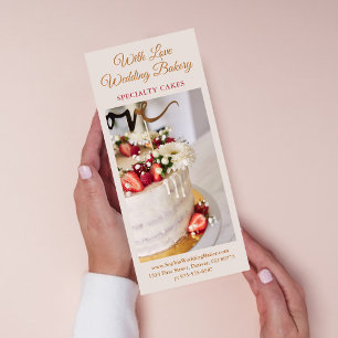 Custom Wedding Bakery Cake Promotional Marketing Rack Card