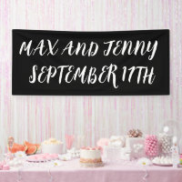 CUSTOM WEDDING BANNER BLACK SCRIPT