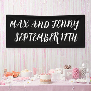 CUSTOM WEDDING BANNER BLACK SCRIPT
