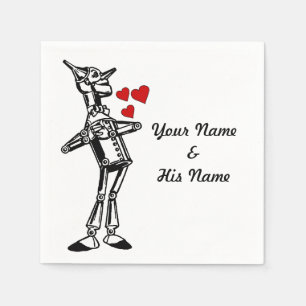custom Wedding Batchlorette Wizard of Oz Tin Man Napkin