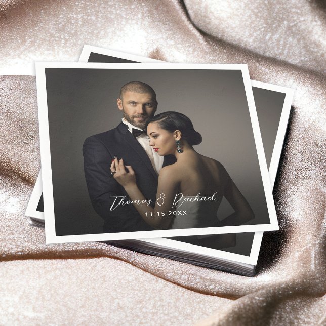 Custom Wedding Bride and Groom's Photo Napkins (Creator Uploaded)