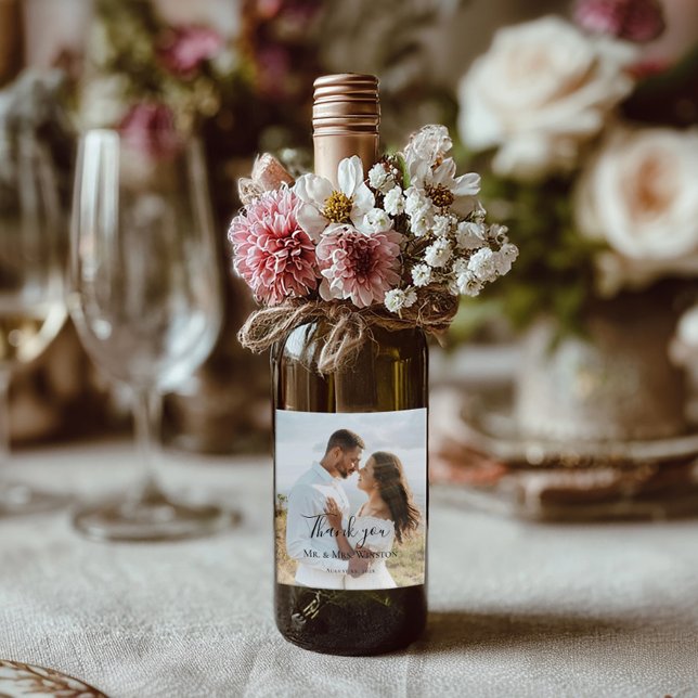 Custom Wedding Bride and Groom's Photo Wine Label (Creator Uploaded)