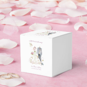Custom Wedding Bride & Groom Cream dress Favour Box
