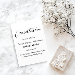  Custom wedding cancellation announcement card 