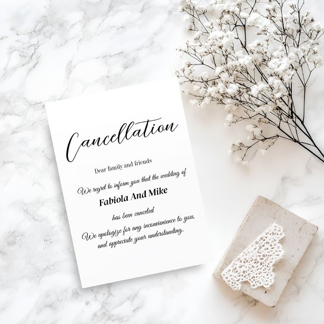  Custom wedding cancellation announcement card  (Creator Uploaded)