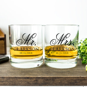 Custom Wedding Couple Whiskey Glass