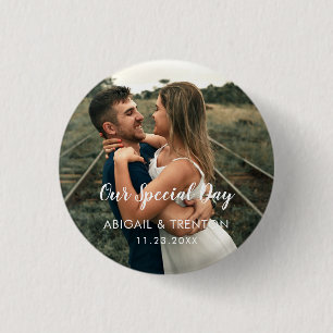 Custom Wedding Day Photo 3 Cm Round Badge
