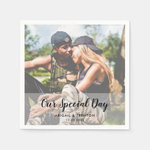Custom Wedding Day Photo Napkins