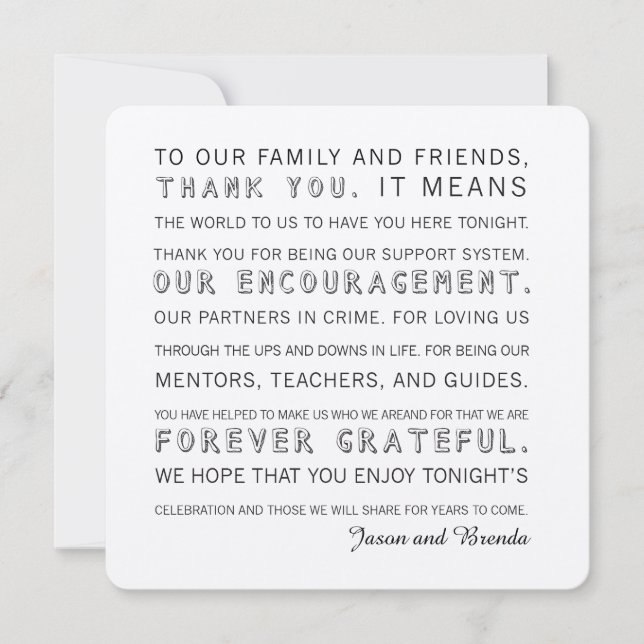 Custom Wedding Day Thank You Cards (Front)