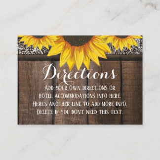 Custom Wedding Enclosure Card: Directions or Hotel Business Card