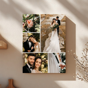 Custom Wedding Family Photo Collage Canvas Print