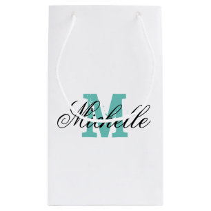 Custom wedding favour gift bag with chic monogram
