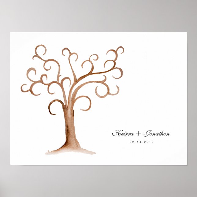 Custom Wedding Fingerprint Tree Guest Book (Front)