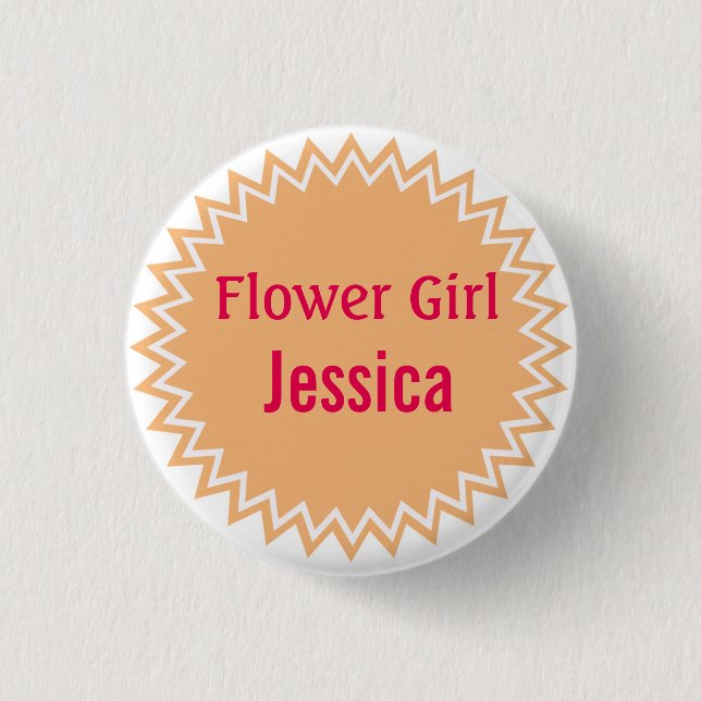 Custom Wedding Flower Girl Buttons (Front)