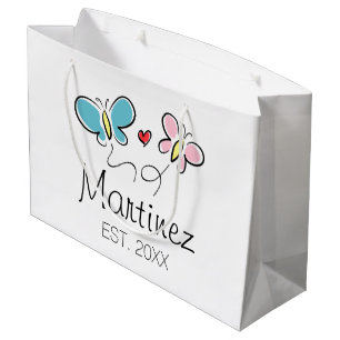 Custom wedding gift bag for bride groom newly weds