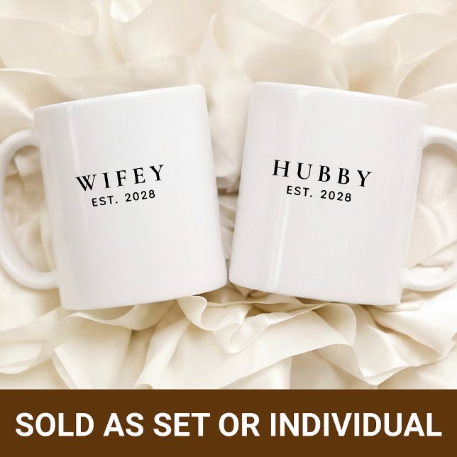 Custom Wedding Gift for Wife Husband Coffee Mug (Custom wifey hubby mug gift, wedding gift for bride groom, anniversary gift for married couples)
