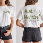 Custom Wedding Gift, Honeymoon Matching Shirts<br><div class="desc">Celebrate love in style with these Personalised T-shirts for couples — perfect for Mr. & Mrs., wife & husband, boyfriend & girlfriend, and newlyweds. Customise with your names, wedding date, or special message to make it truly yours. Ideal as a honeymoon outfit, anniversary gift, engagement present, or wedding gift. Designed...</div>