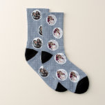 Custom Wedding Groomsmen Dusty Blue Wedding Photo  Socks<br><div class="desc">Customise this Custom Wedding Groomsmen Dusty Blue Wedding Photo Socks for your next wedding. This personalised Custom Wedding Groomsmen Dusty Blue Wedding Photo Socks will make your wedding a special, personalised event for your family and friends. Your guests will love how this Custom Wedding Groomsmen Dusty Blue Wedding Photo Socks...</div>