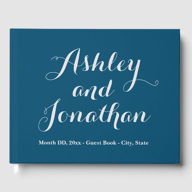 Custom Wedding Guest Book Personalised Guestbook (Front)